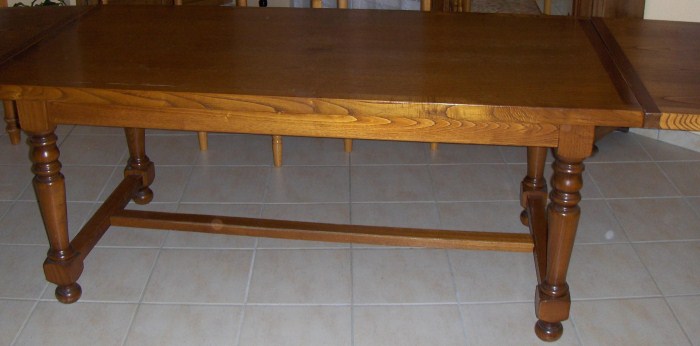 Table chene massif
