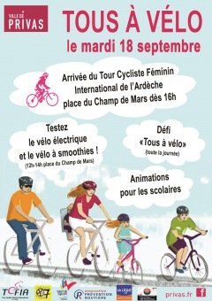 « Tous à vélo » à Privas le mardi 18 septembr
