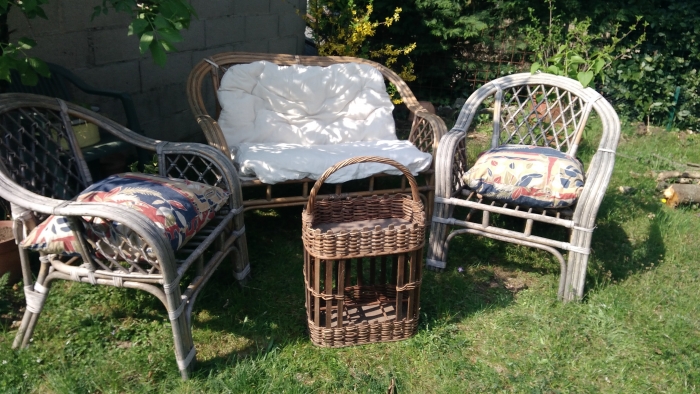 Salon de jardin en osier