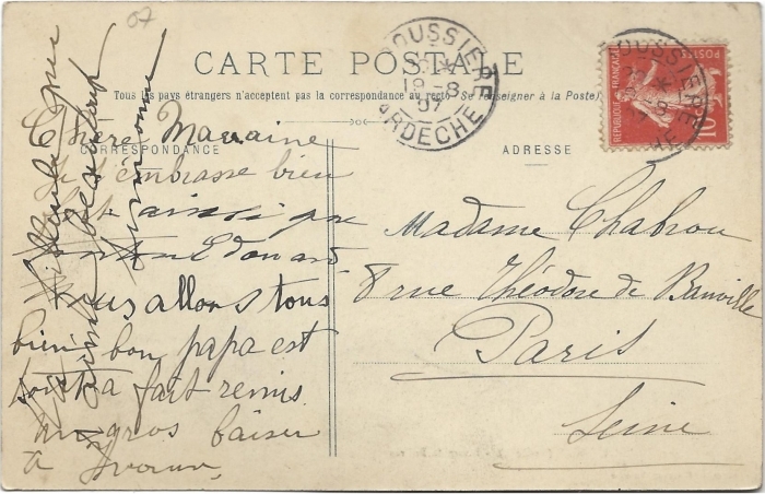Photo 1907 - Carte postale ancienne - Alboussière (07) Route de Boffres 558