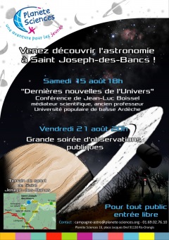 En août, venez découvrir l'astronomie à Saint-J