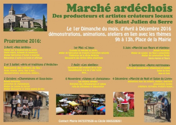 Marché ardéchois à Saint-Julien-du-Serre 2016