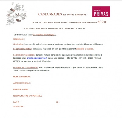 LA VILLE DE PRIVAS FÊTE LE GOUT 2020