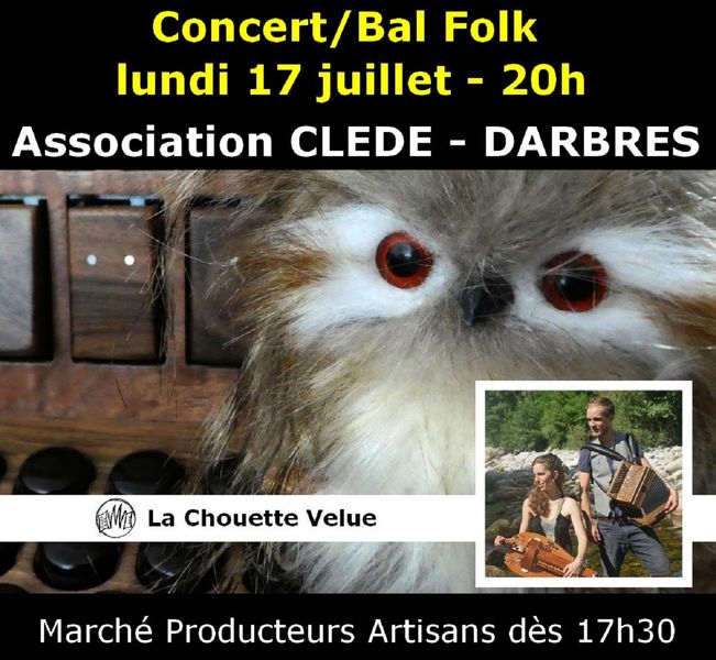 Bal Folk de la Chouette Velue dans le cadre du marché de producteurs et artisans - Darbres