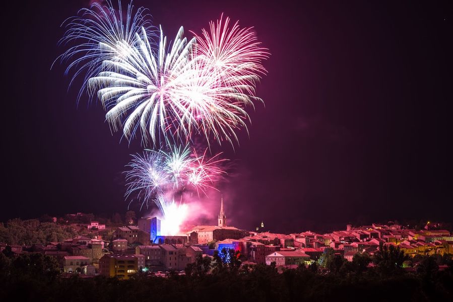 Banquet républicain et feu d'artifice - Joyeuse