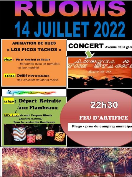 Feu d'Artifice, retraite aux Flambeaux, animations de Rue et bal - Ruoms